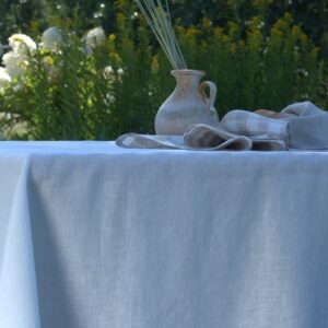 White linen tablecloth