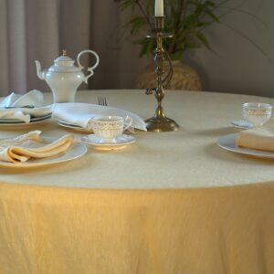 Large seamless linen tablecloth