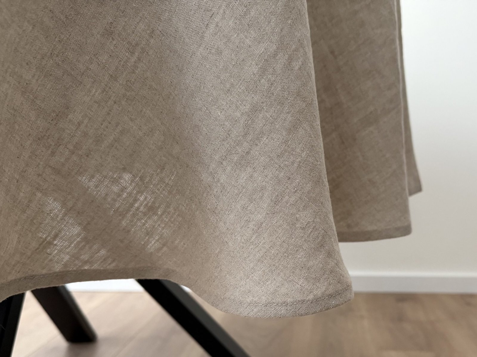 Round Linen Tablecloth – Washed Flax Linen Table Cover – Custom Size Natural Linen Tablecloth for Wedding, Holiday or Daily Dining - Image 3