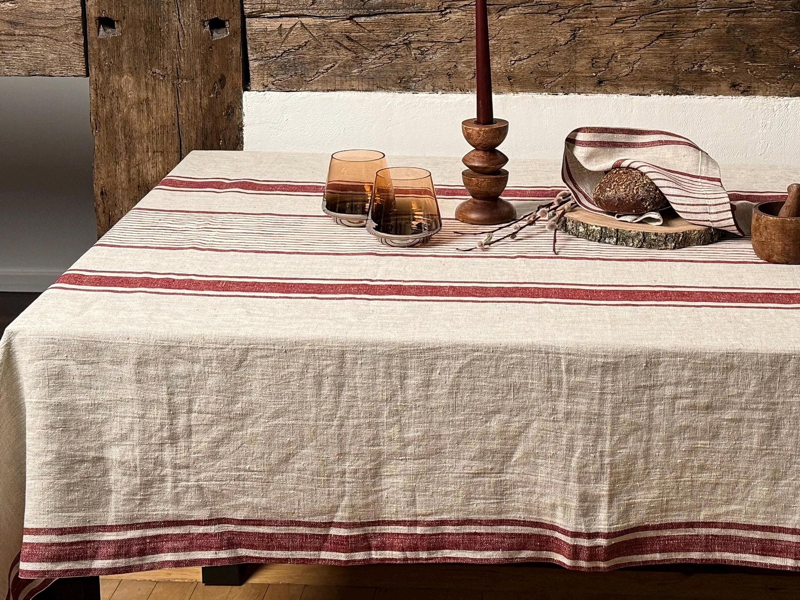 rustic linen tablecloth