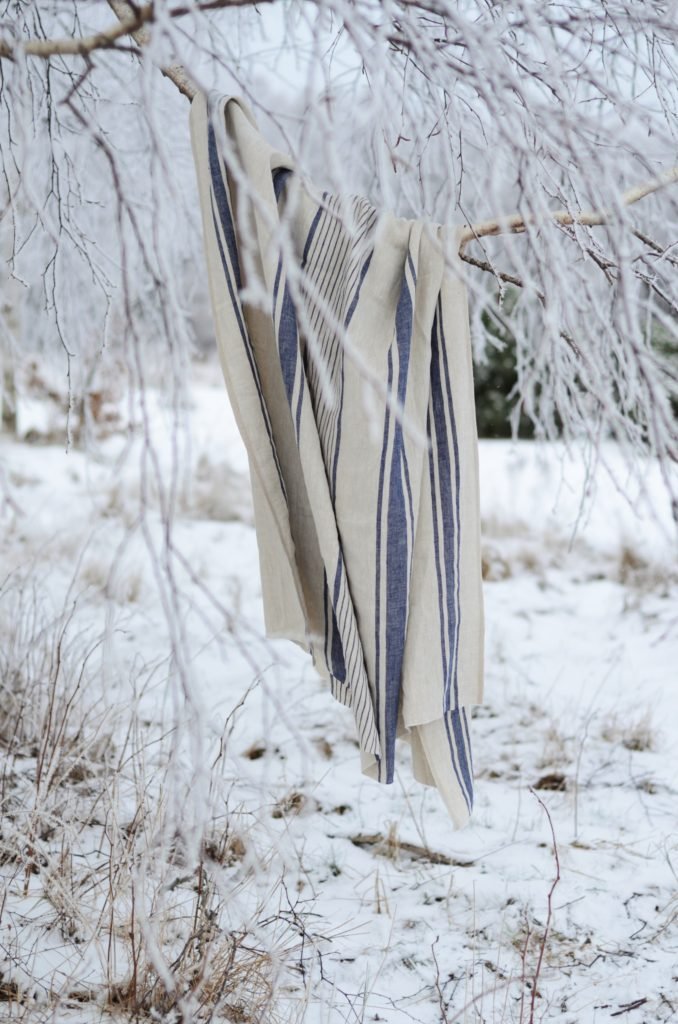 Striped linen fabric