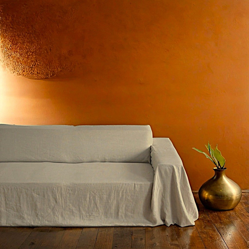 Natural Linen couch cover Natural Linen couch cover