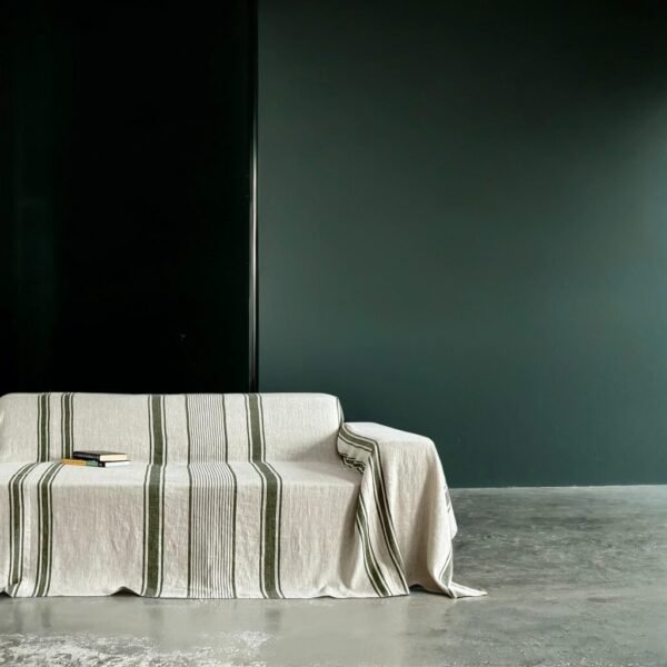 Striped Linen couch cover