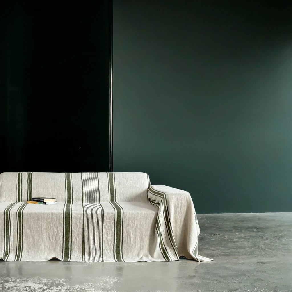 Striped Linen couch cover
