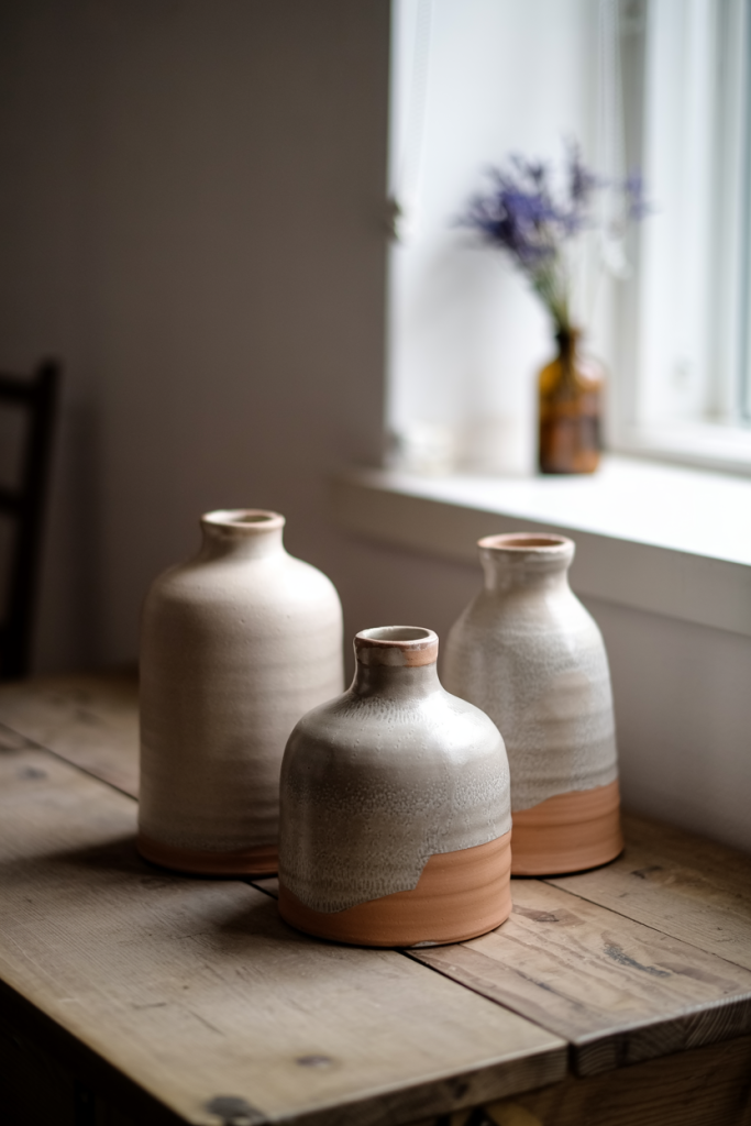 Rustic ceramic vases