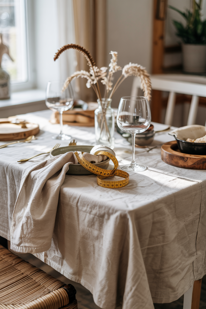 Linen table cover How to measure tablecloth