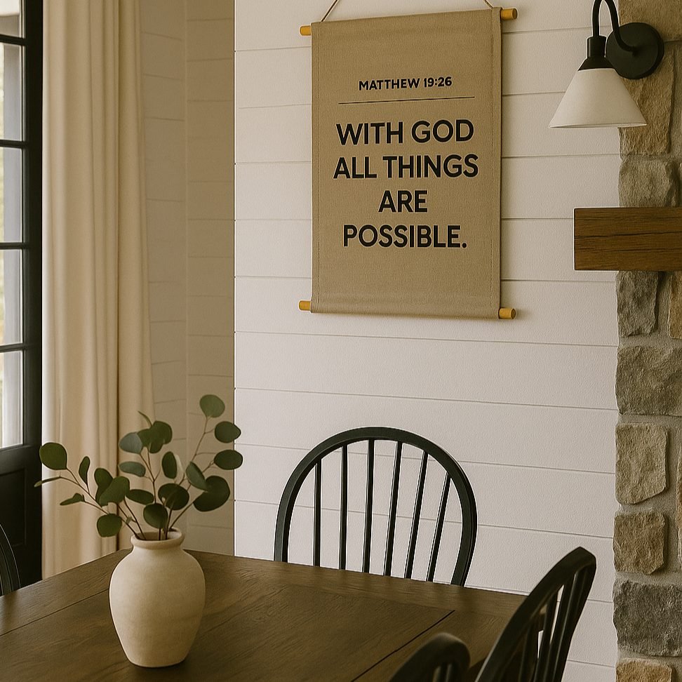 Joshua 24:15 Linen Wall Art - Handmade Bible Verse Decor - Christian Housewarming Gift - Scripture Wall Hanging - Fabric Religious Banner - Image 6