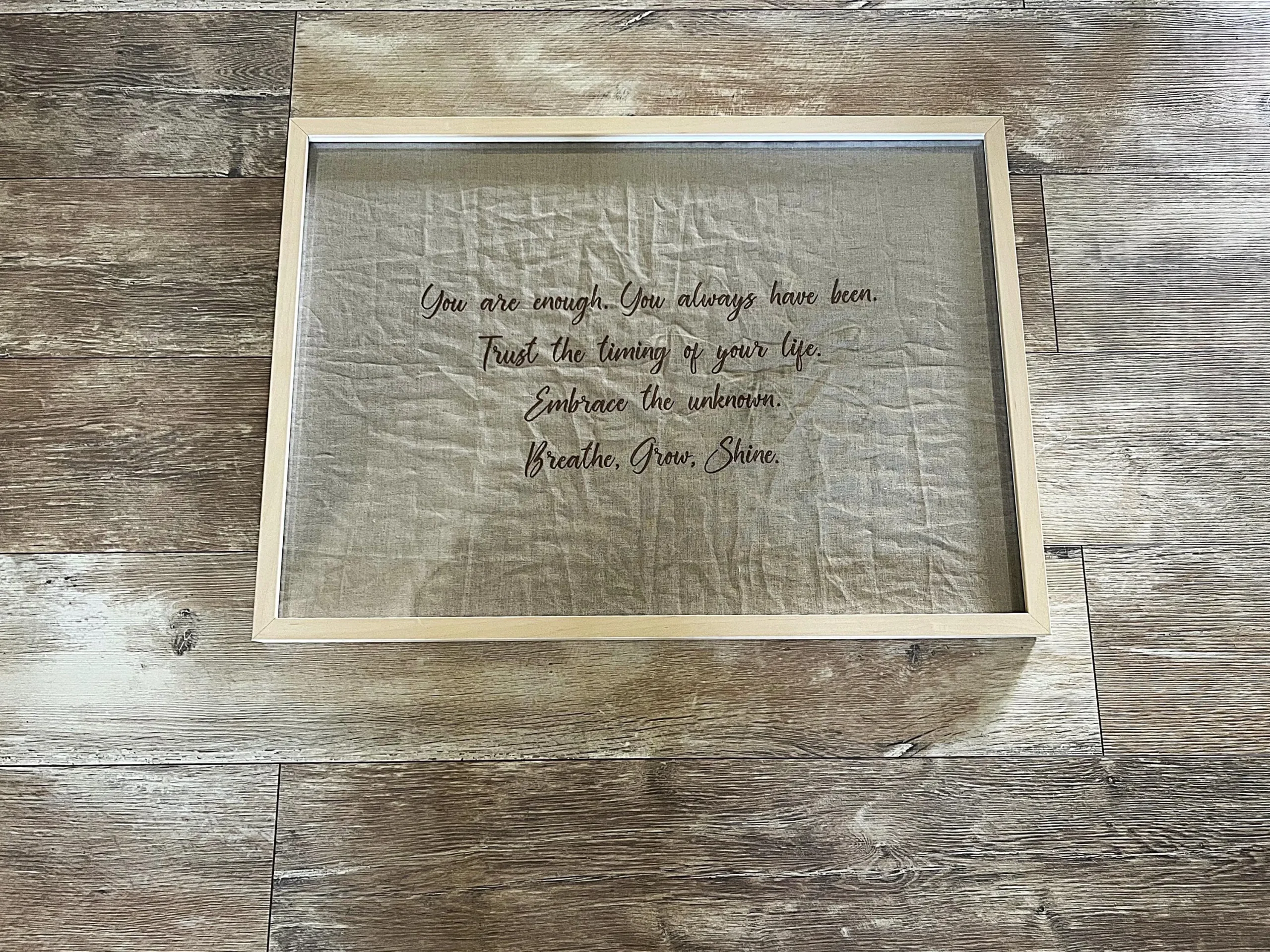 Handmade Linen Affirmation Wall Hanging - Embroidered Self Love Gift for Women - Feminist Bedroom Decor - Positive Quote Banner - Image 3