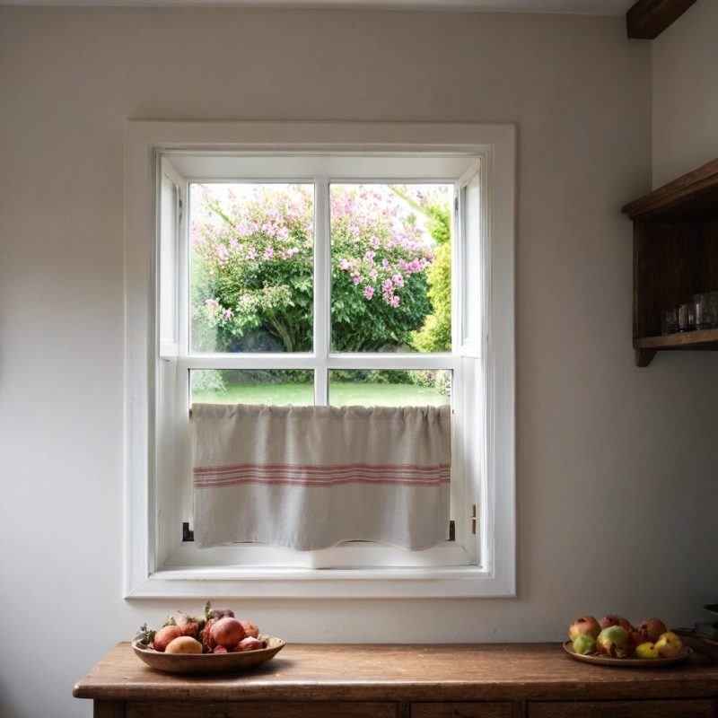Linen cafe curtains