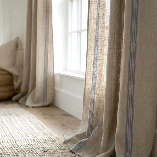 Natural linen curtains