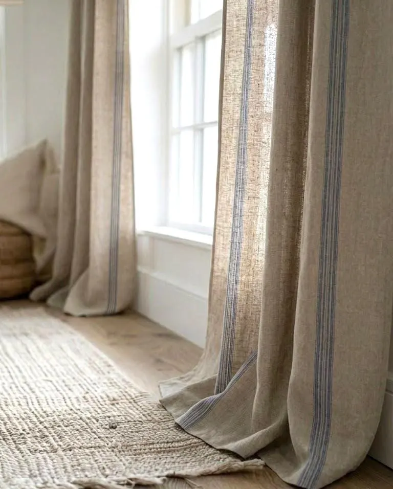 Natural linen curtains