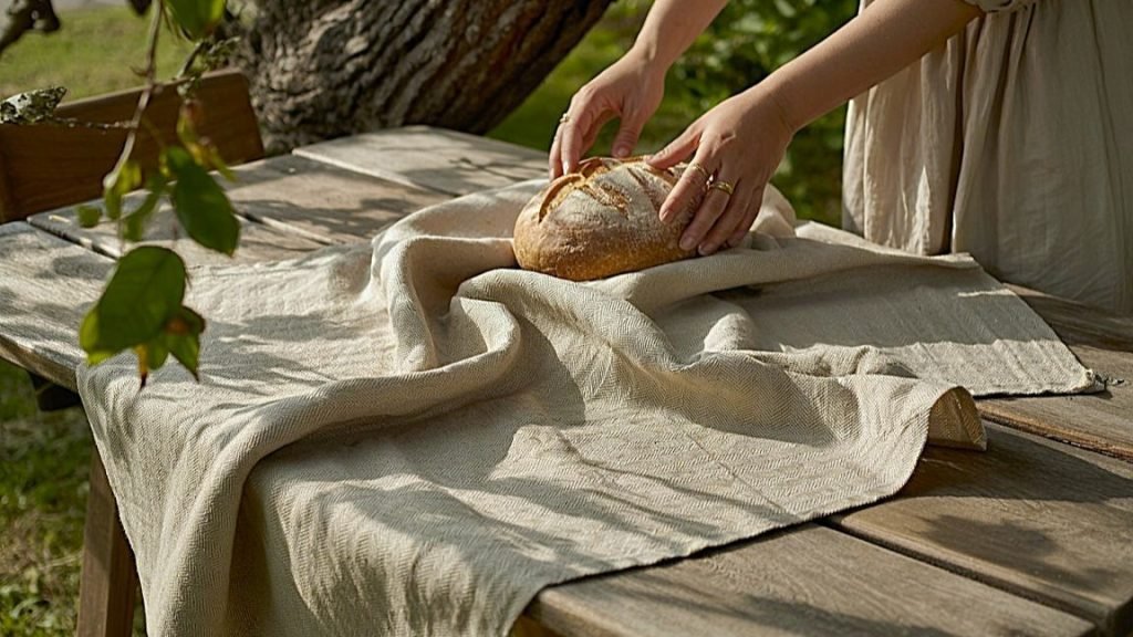 Natural linen tablecloth