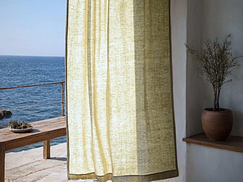 beige linen curtains