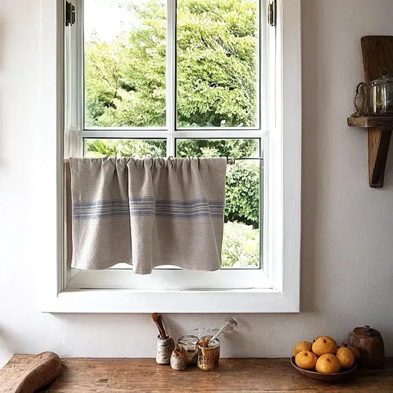 cafe linen curtains