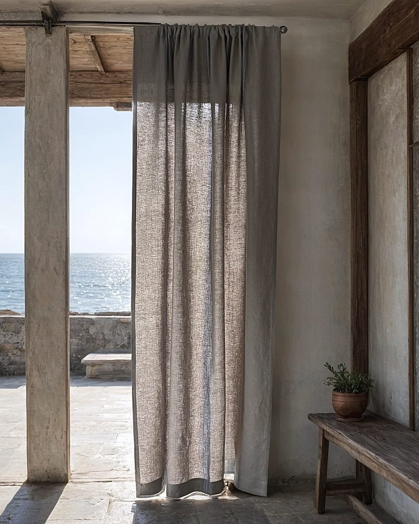 Heavy linen curtains