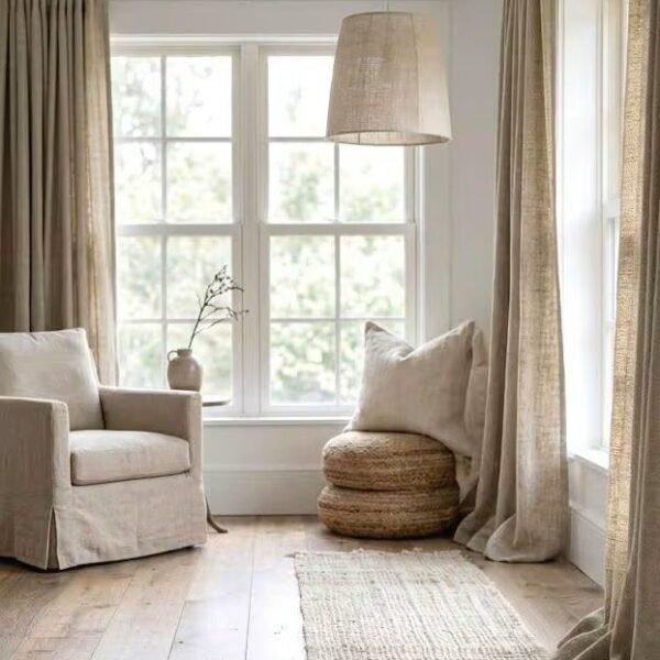 herringbone linen curtains