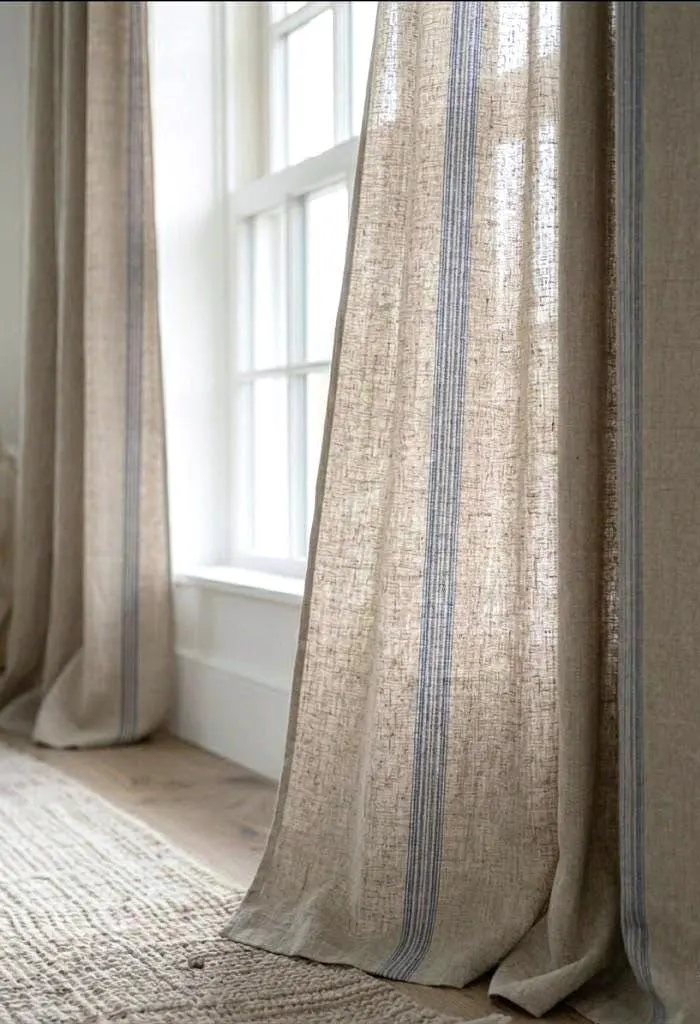 striped linen curtains
