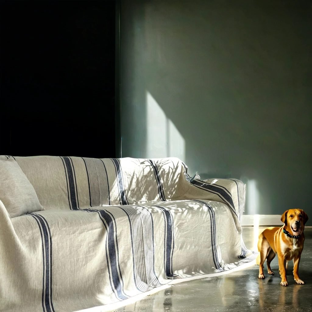 linen couch protector
