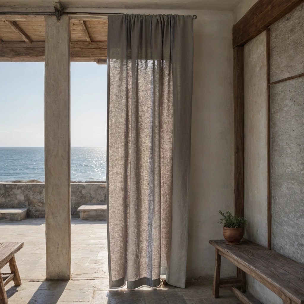 Natural linen curtains