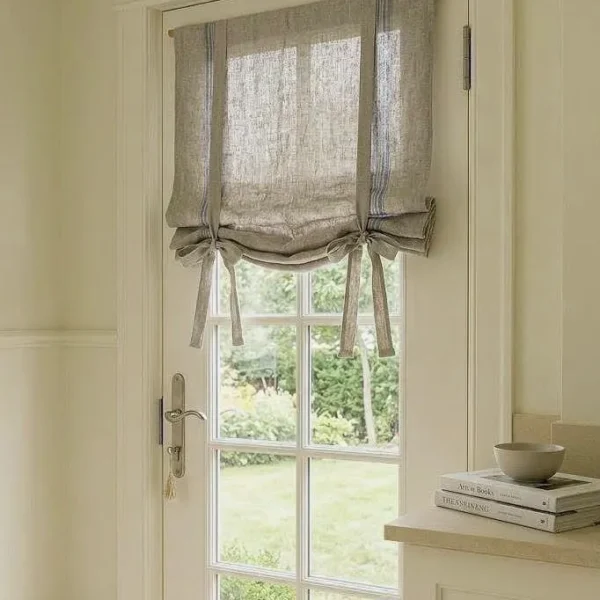 Linen door curtains
