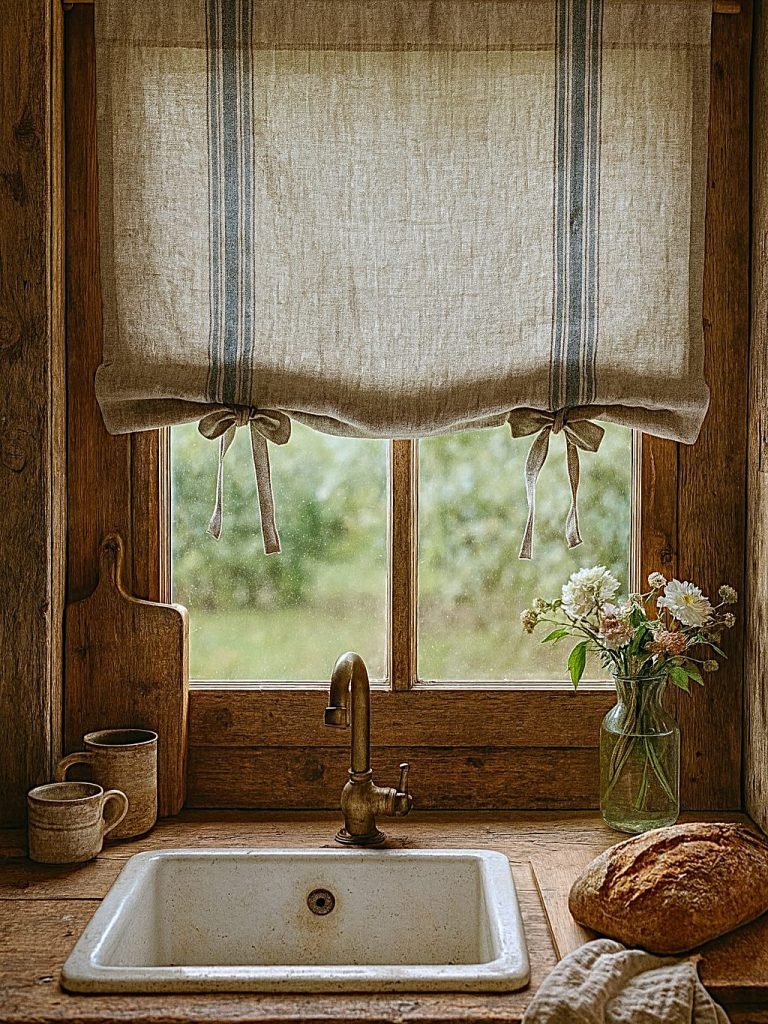 Heavy linen curtains