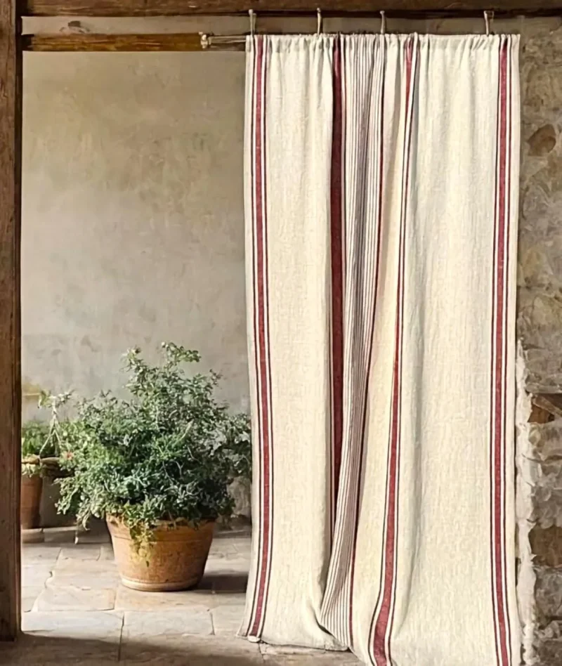 striped linen curtains