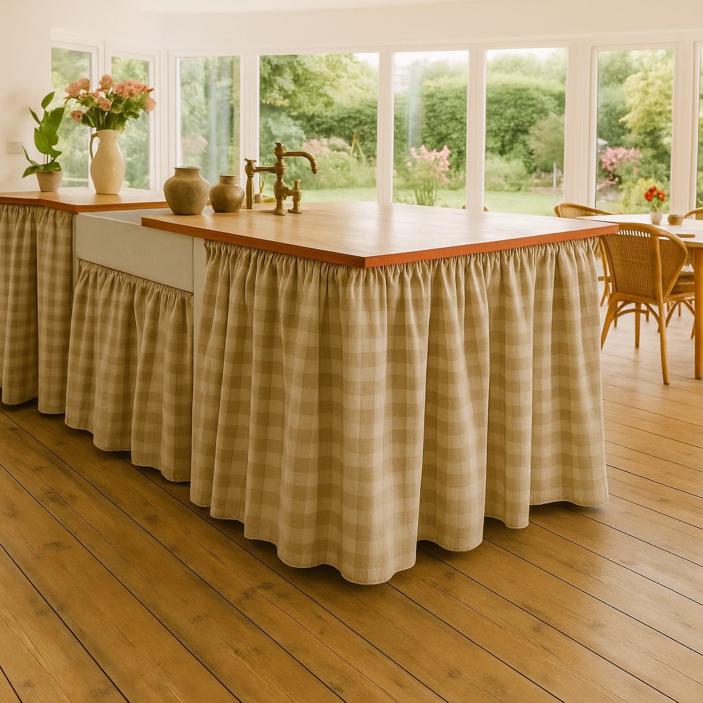 Gingham linen curtains