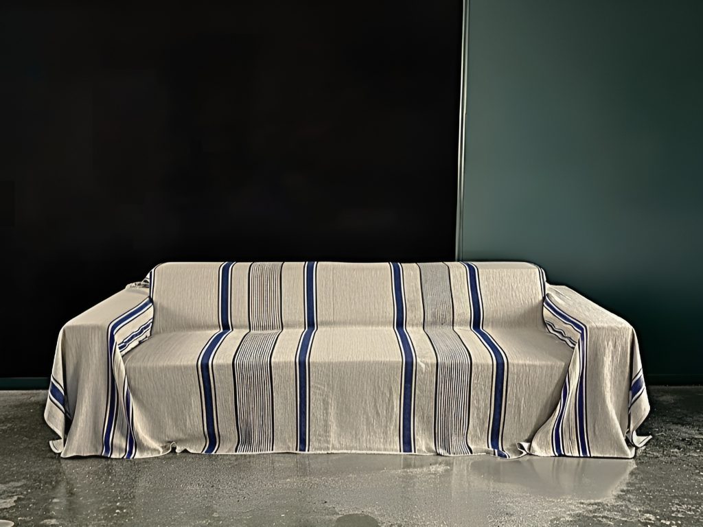 Natural linen sofa cover