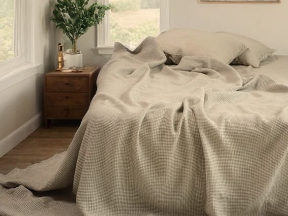 Waffle kinen bedspread Waffle kinen bedspread