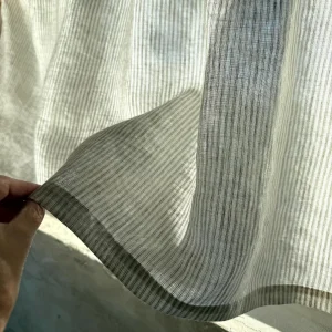 Striped linen cafe curtains