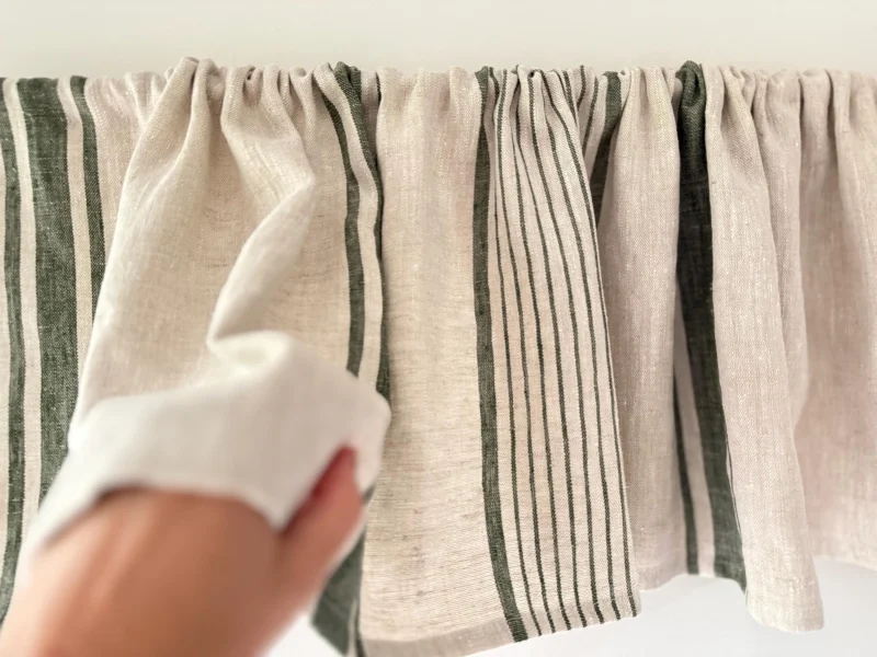French Country Linen Cafe Curtains – Custom European Linen Drapes – Kitchen Rod Pocket Curtains – Rustic Linen Drapery - Image 4