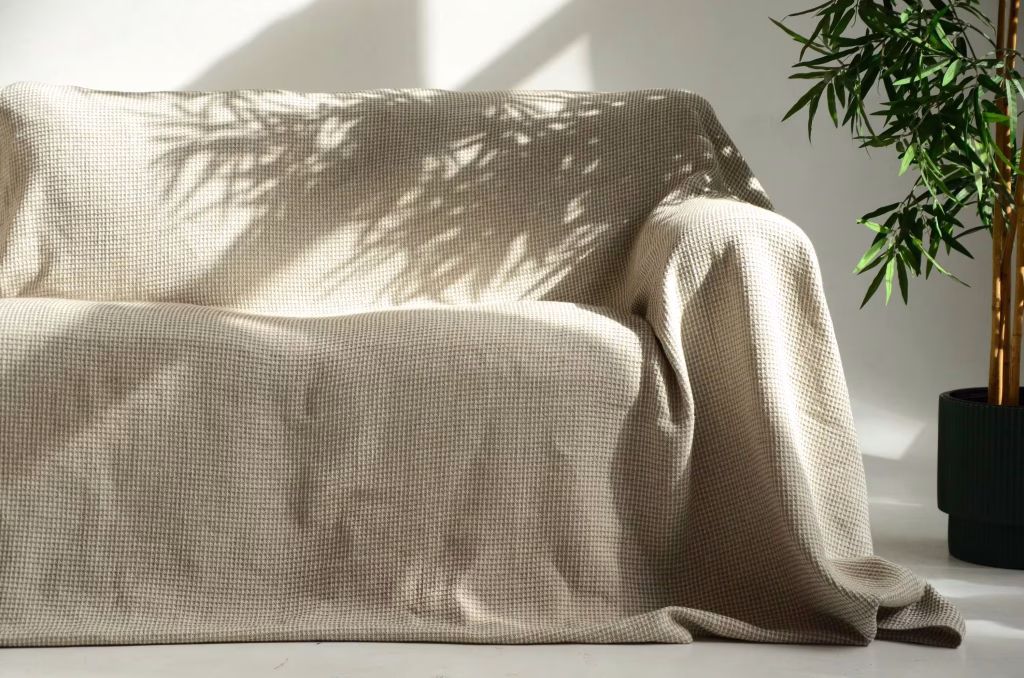 linen waffle sofa cover