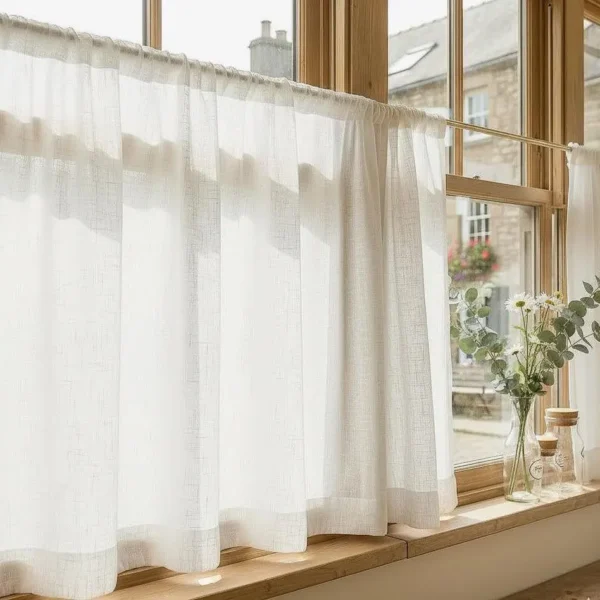 Linen cafe curtains