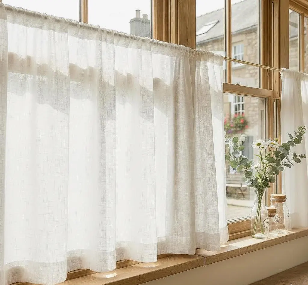 Linen cafe curtains