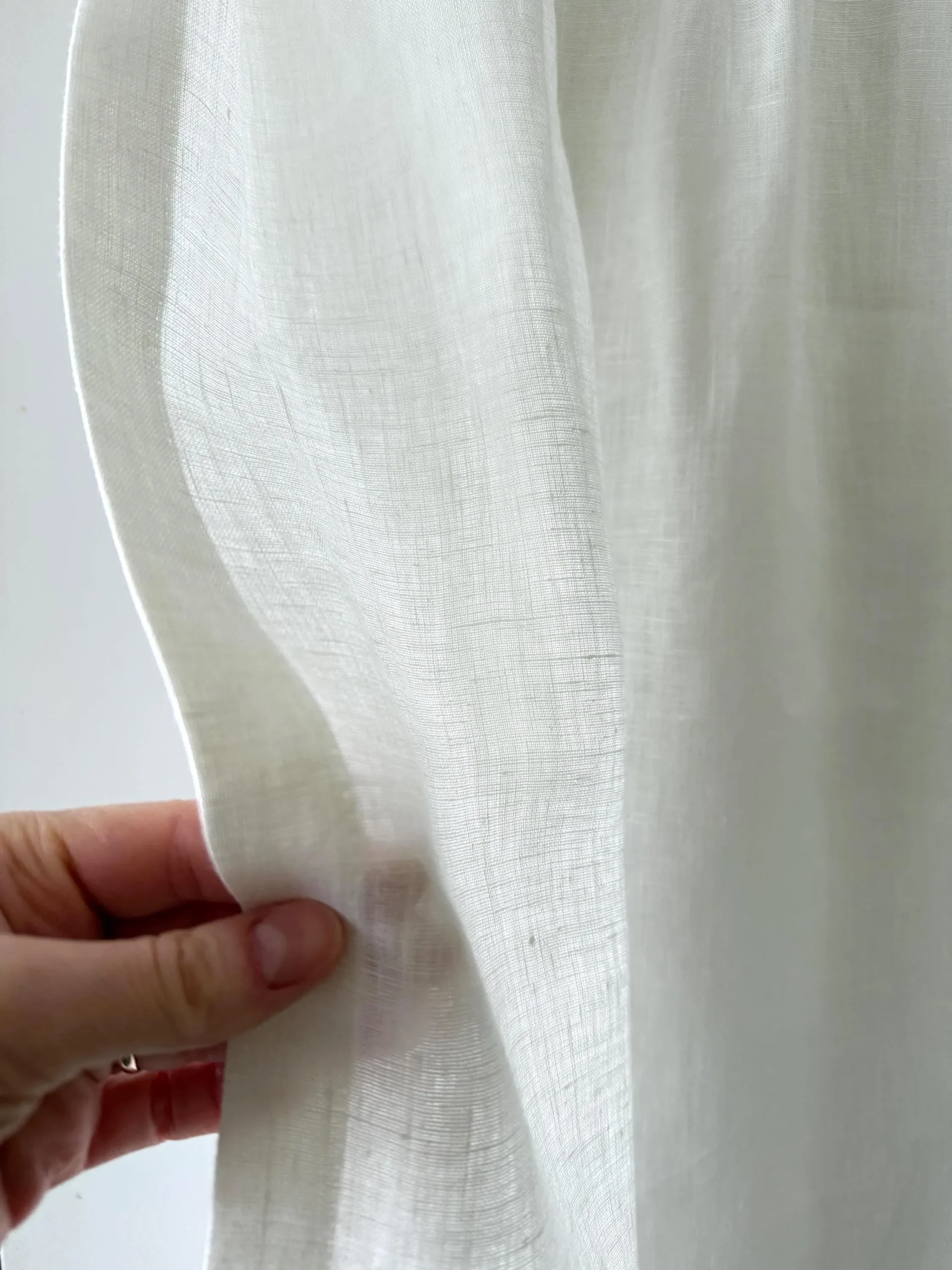white linen kitchen curtain