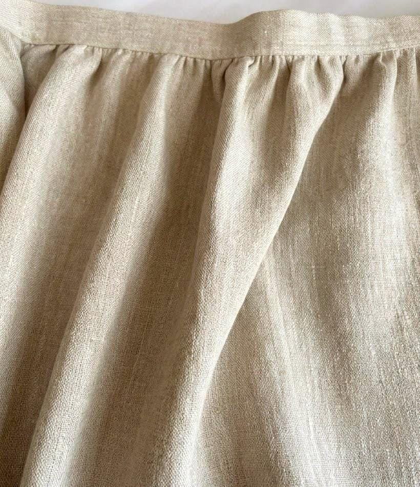 Natural Linen Sink Skirt, Hook and Loop Cabinet Curtain, Under Sink Cover - Image 3