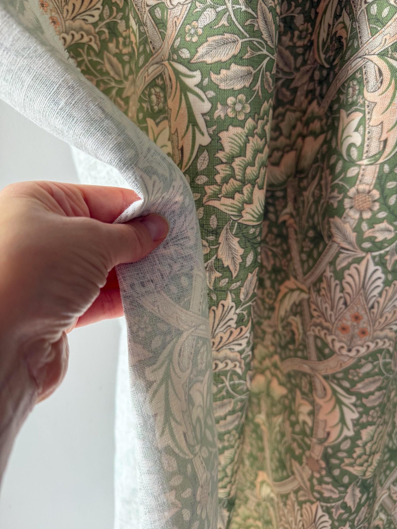 Floral Linen Curtains, William Morris Style Window Panels, Custom Length Drapes - Image 7