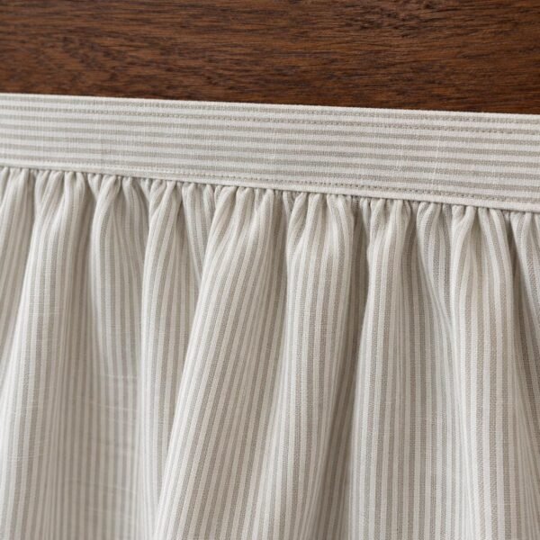 Linen Cabinet Curtain, Hook and Loop Under Sink Skirt, Striped Shelf Cover